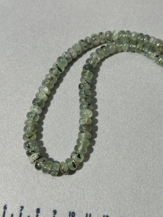 Prehnite Knotted Strand Necklace Custom Order