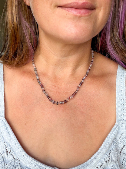 Faceted Spinel Knotted Gemstone Candy Necklace 14k Gold