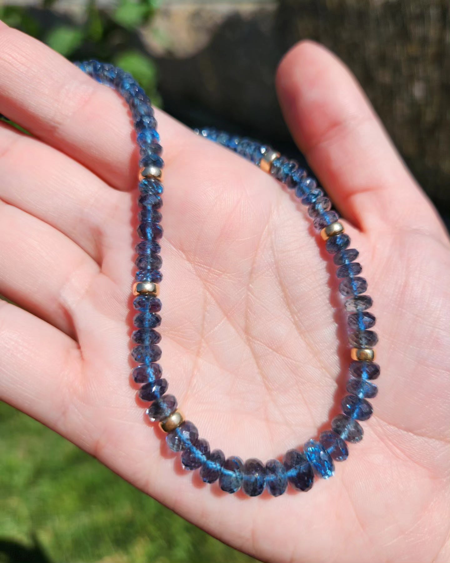 Rare Nigerian Aquamarine Beaded Candy Necklace