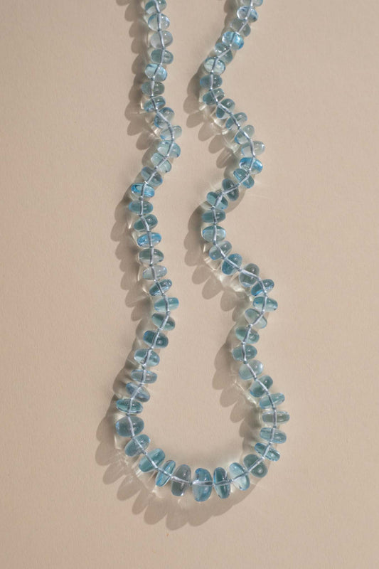 Sri Lanka Ceylon Topaz Knotted Gemstone Necklace 14k Gold