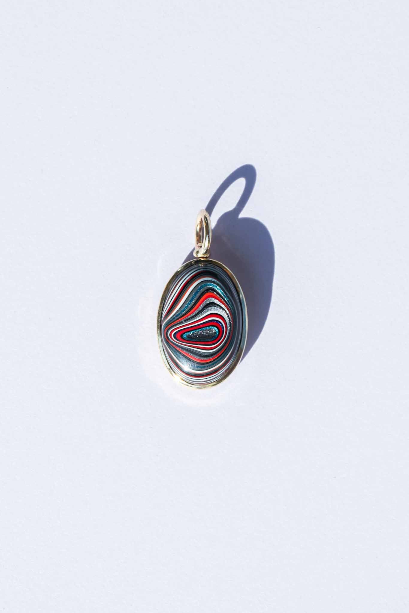 Colorful pendant with a white background