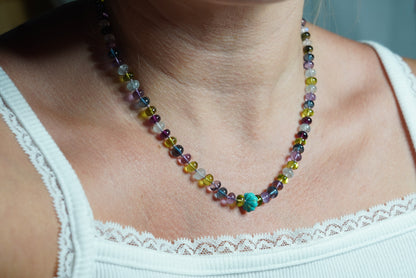 One of a Kind Multi Gemstone Candy Necklace 14k