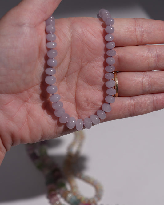 Yttrium Fluorite Knotted Bead Necklace 14k gold candy necklace