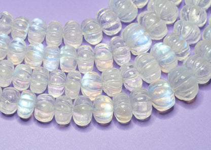 rainbow moonstone unique carved gemstone beaded beads necklace knotted 14k gold