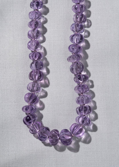 Amethyst Carved Gemstones Beaded Candy Necklace