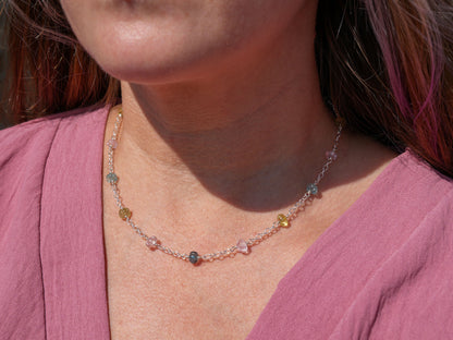 Beryl Bouquet - Aquamarine Chain Necklace