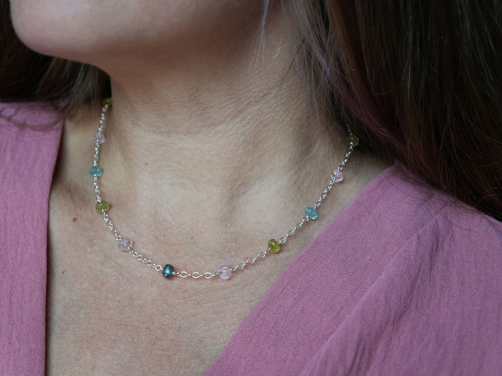 Close look proposal for Beryl Bouquet - Aquamarine Chain Necklace