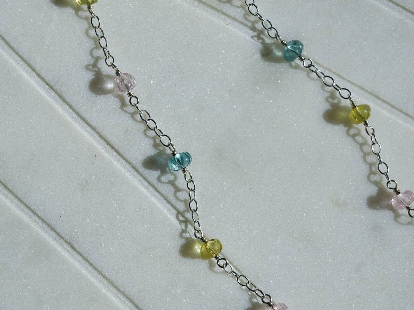 Beryl Bouquet - Aquamarine Chain Necklace