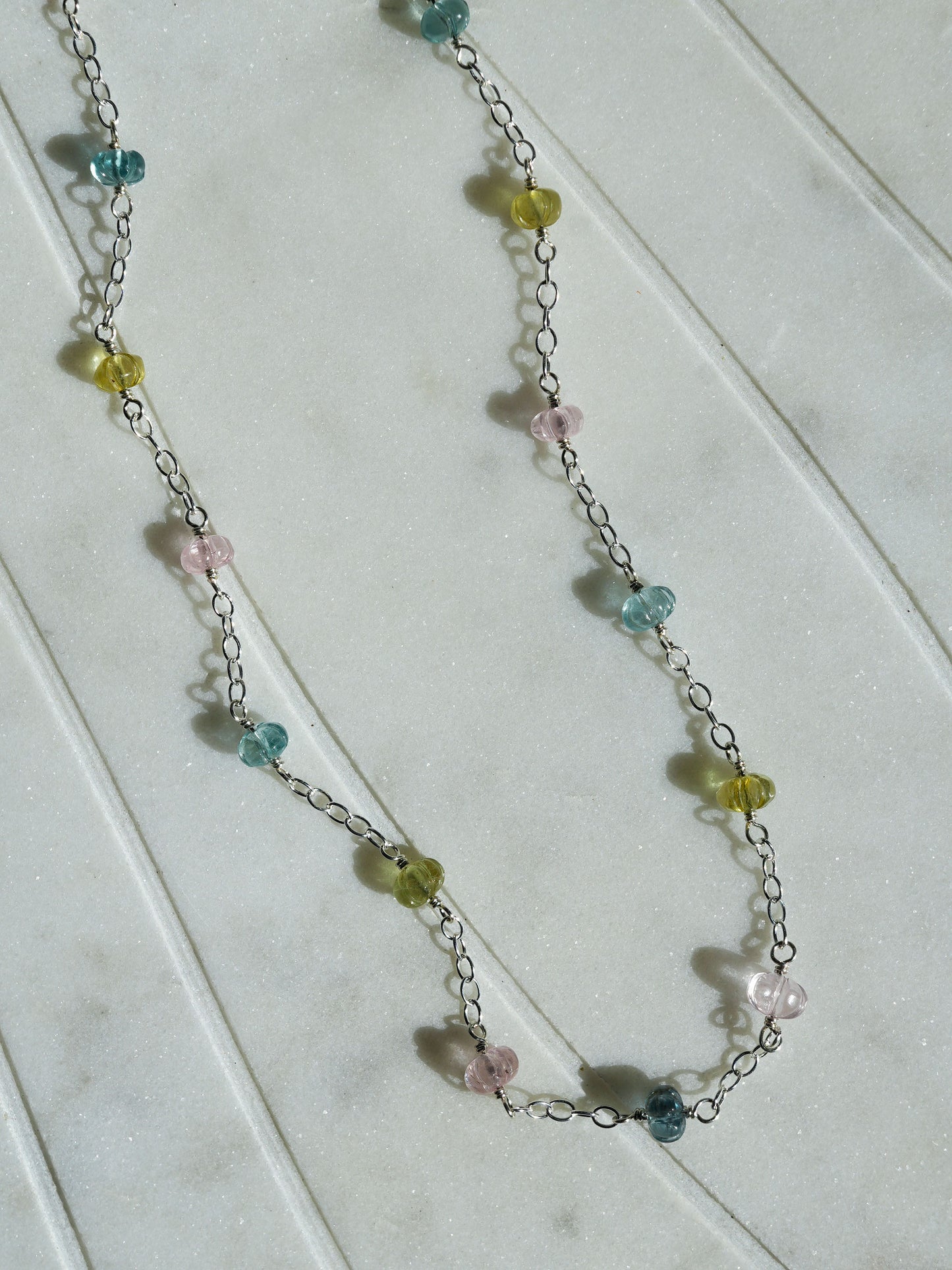 Beryl Bouquet - Aquamarine Chain Necklace