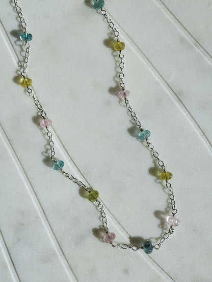 Beryl Bouquet - Aquamarine Chain Necklace