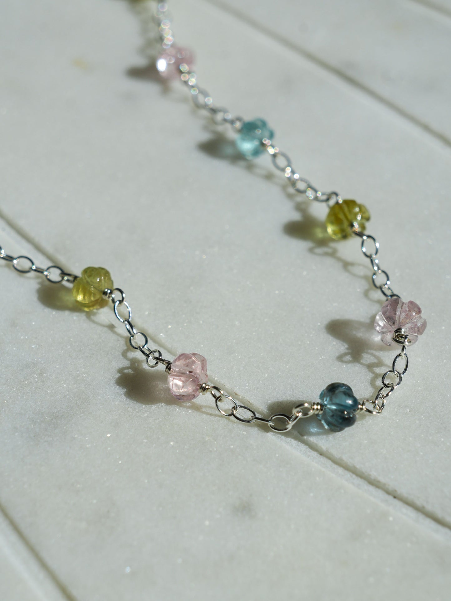 Beryl Bouquet - Aquamarine Chain Necklace