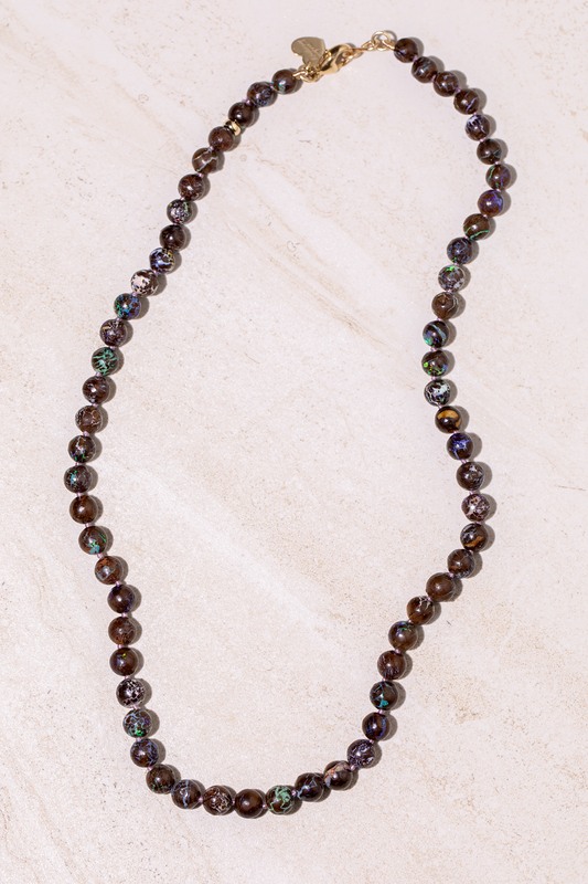 One of a Kind Australian Boulder Opal Strand 14k