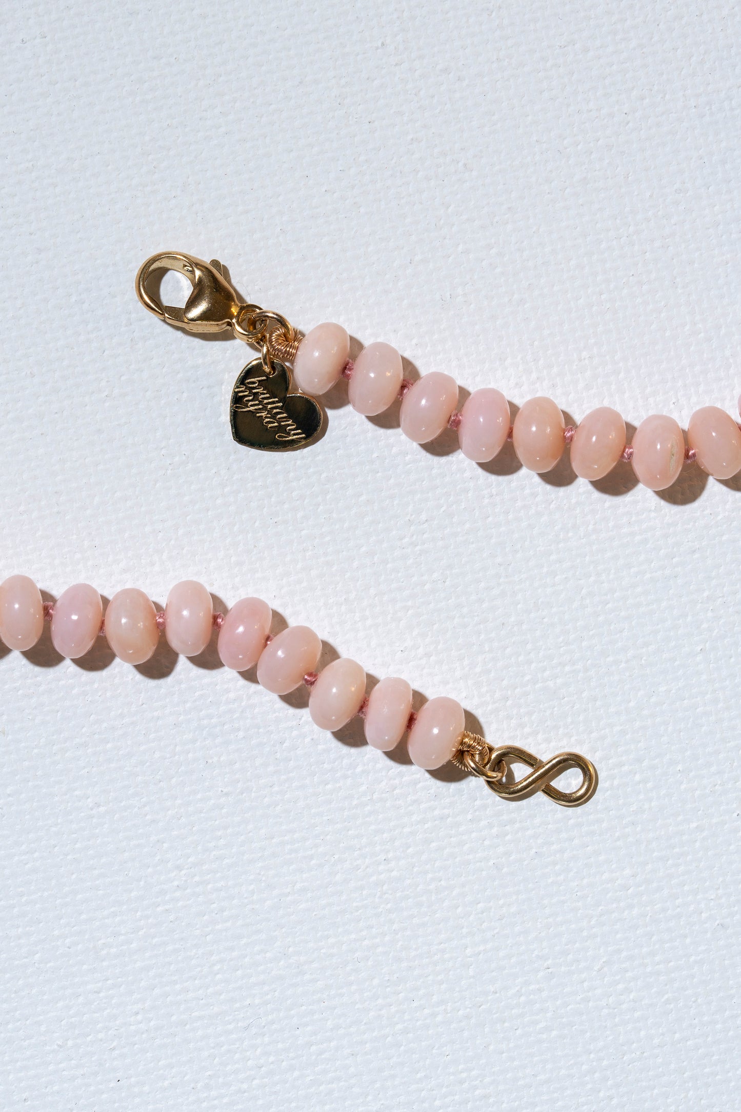 Pink Opal Knotted Candy Necklace - 6mm stones