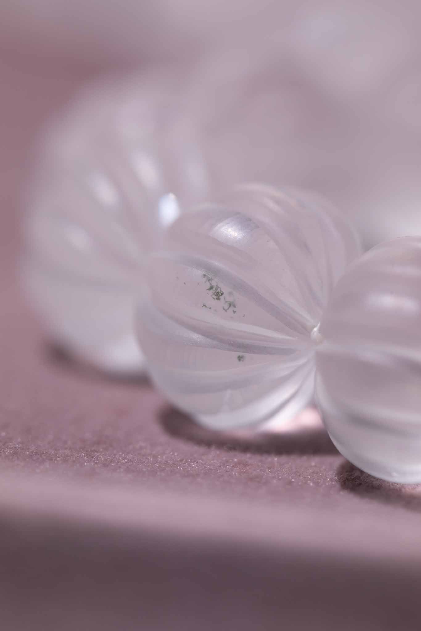 Carved Quartz Pumpkins 14k Gold Knotted Candy Bead Necklace