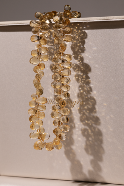 Citrine Teardrops Gem Necklace 14k Gold Filled - semi custom