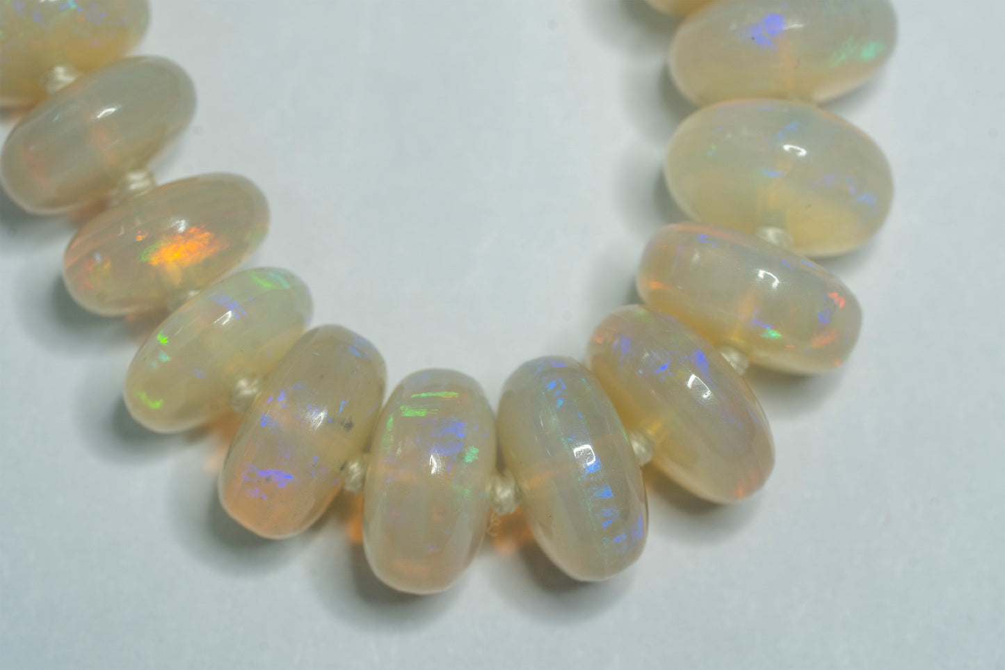 Neutral Rainbow Australian Opal Knotted Candy Necklace