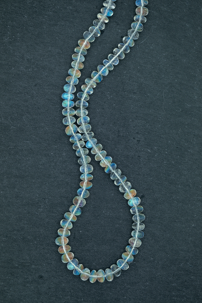 Fiery Madagascar Moonstone Knotted Bead Strand 14k Gold - Custom Order