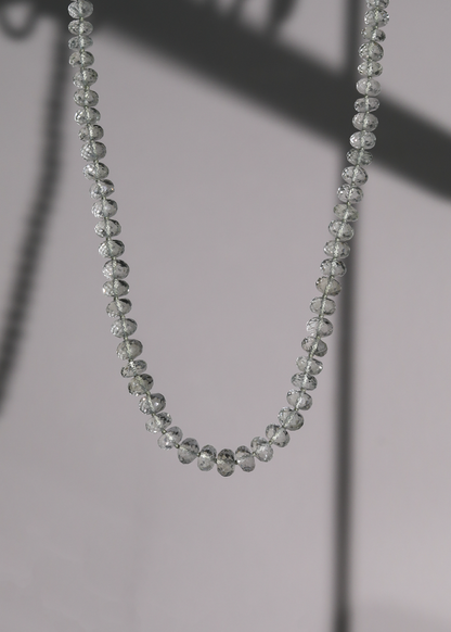 Green Amethyst Knotted Candy Bead Necklace