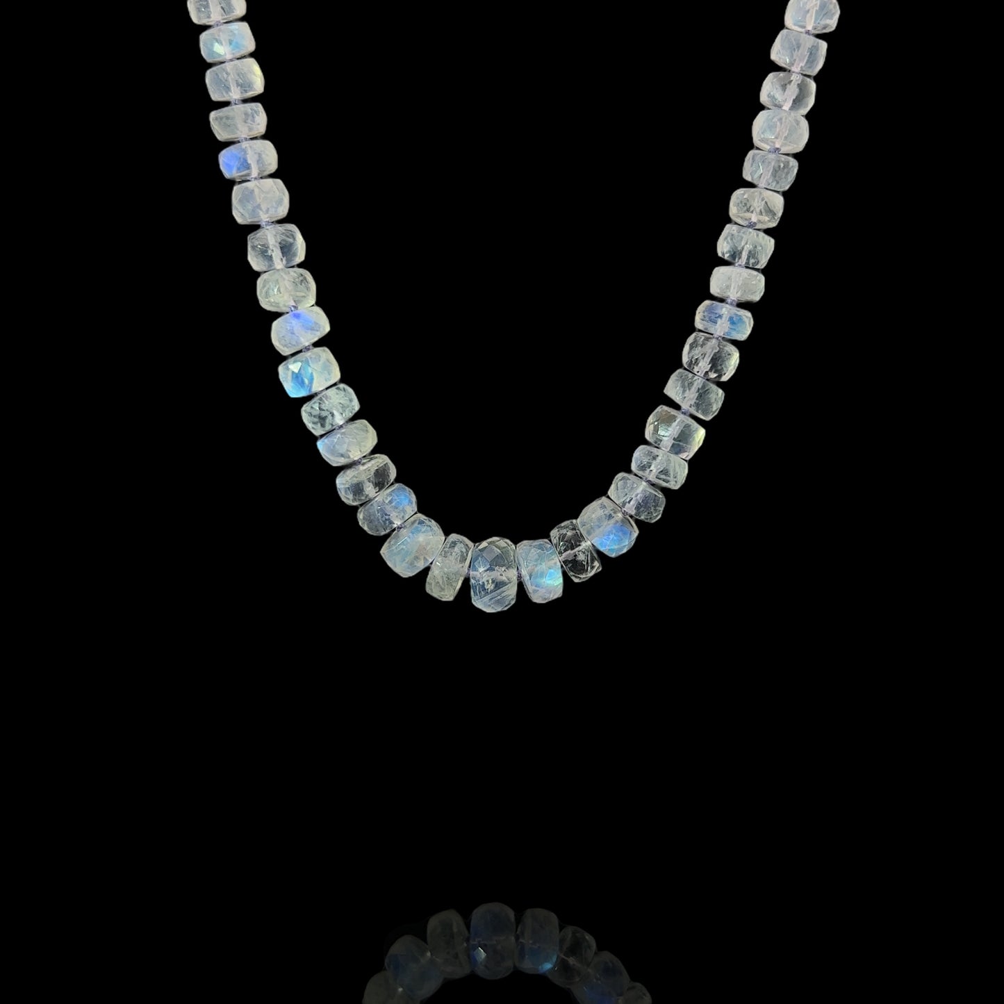Faceted Rainbow Moonstone Candy Necklace