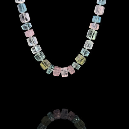 Aquamarine Rock Candy Knotted Necklace