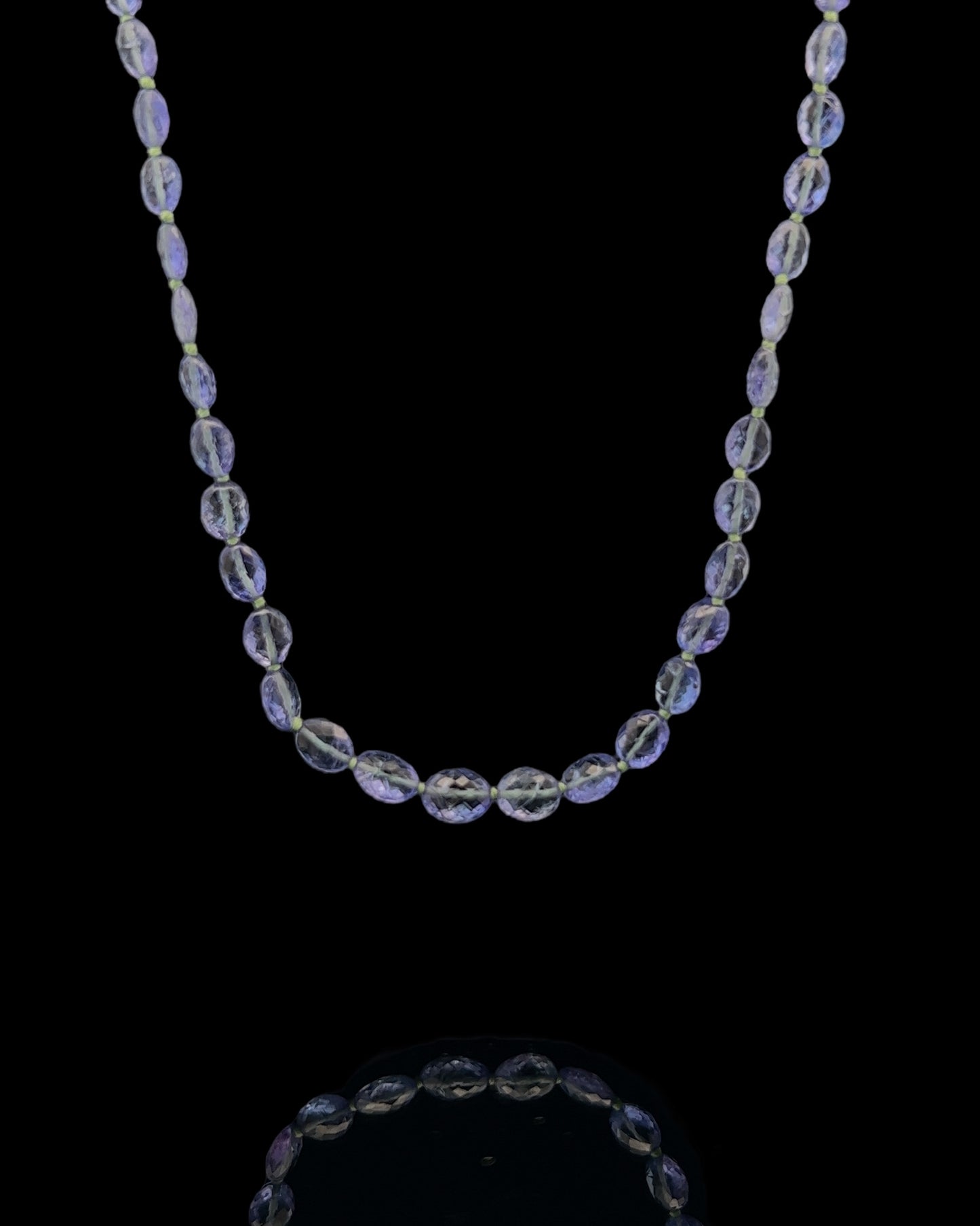 tanzanite bead necklace 14k gold designer candy necklaceFaceted Tanzanite Nuggets Knotted Candy Necklace