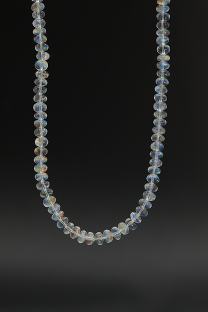 Fiery Madagascar Moonstone Knotted Bead Strand 14k Gold - Custom Order