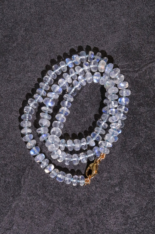 Rainbow Moonstone Knotted Candy Necklace