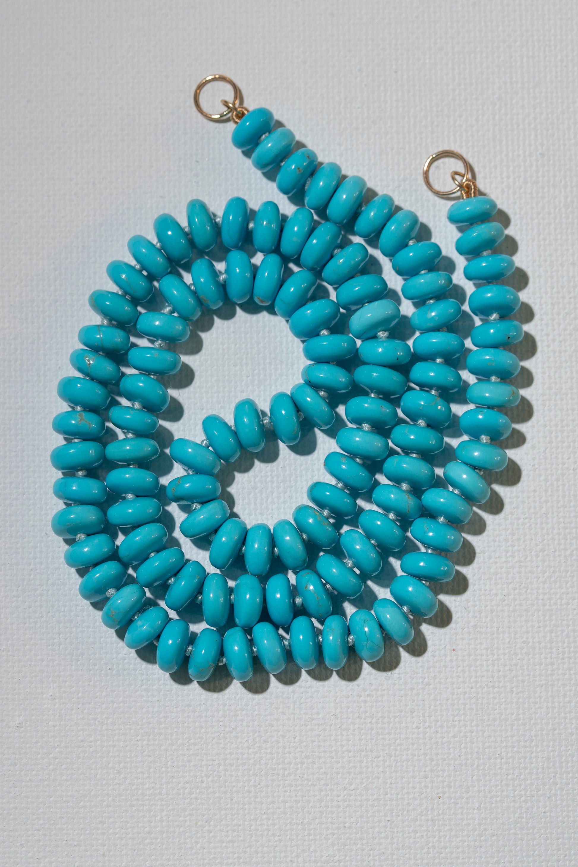 Kingman Turquoise Knotted Candy Necklace 14k Open Loopsopen loop 14k necklace for holding locks knotted candy necklace best knotted necklaces arizona turquoise authentic