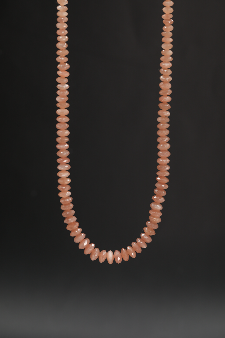 Faceted Peach Moonstone Strand Necklace - Made to Order