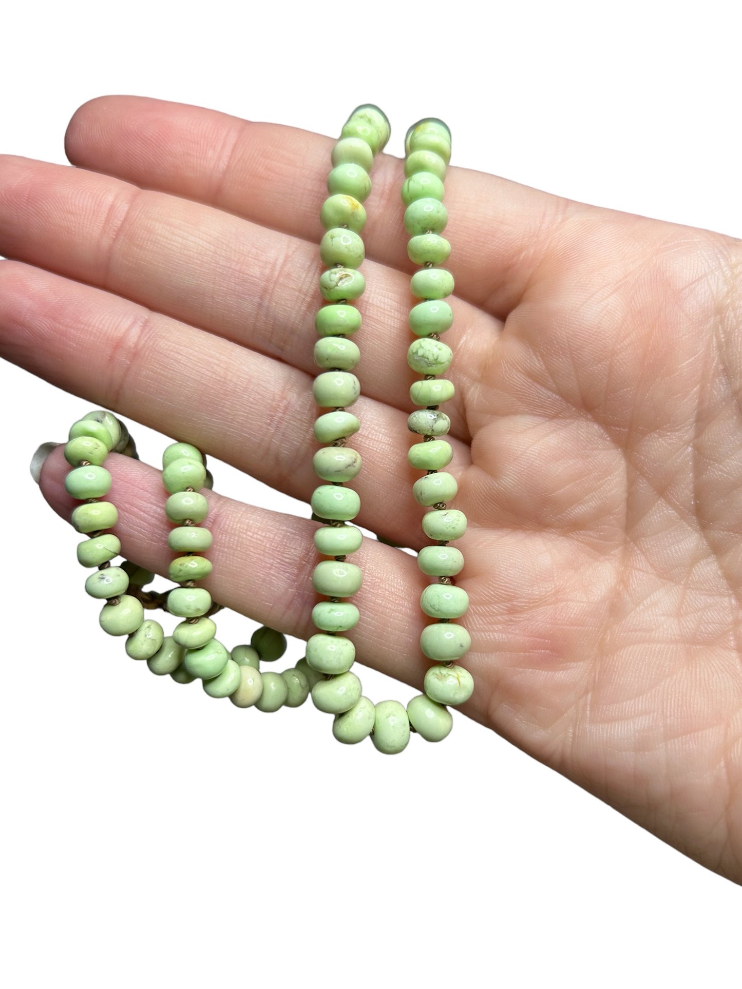 australian lemon chrysoprase knotted beads beaded candy necklace long yellow