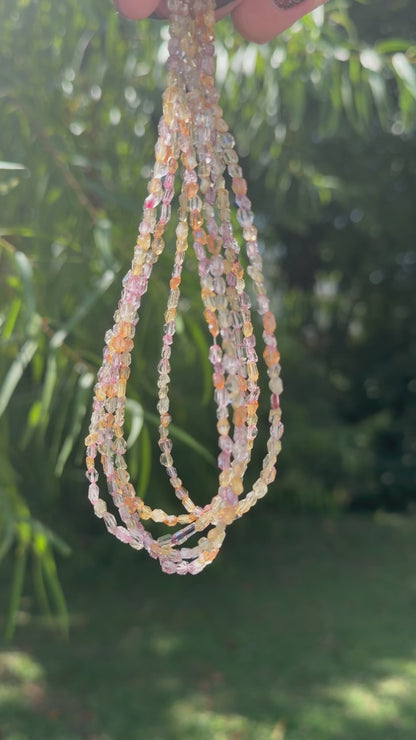 Custom Herkimer beaded strand, sterling silver
