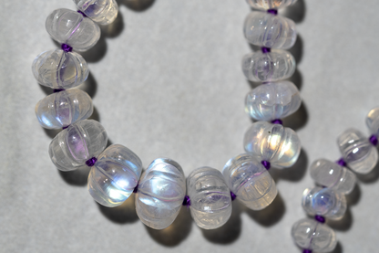 Lune Des Fleurs | Rainbow Moonstone Knotted Bead Necklace 14k Gold