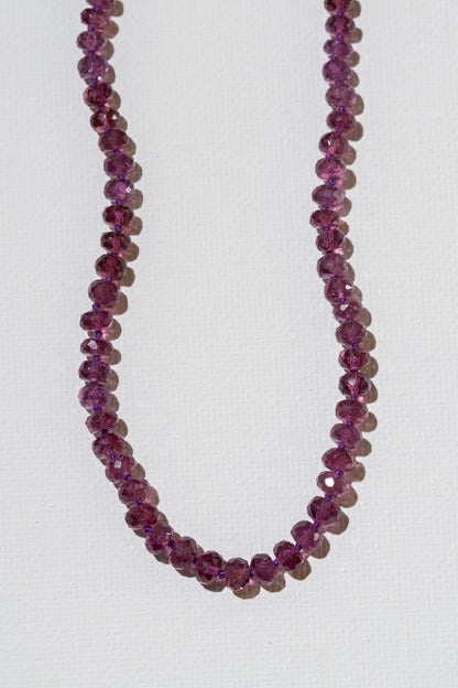 rare garnet january birthstone knotted bead necklace beaded candy necklaces 14k solid gold