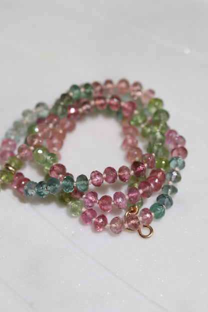 Metamorphosis Pastel Afghani Tourmaline Knotted Bead Necklace