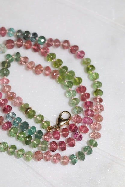 Metamorphosis Pastel Afghani Tourmaline Knotted Bead Necklace