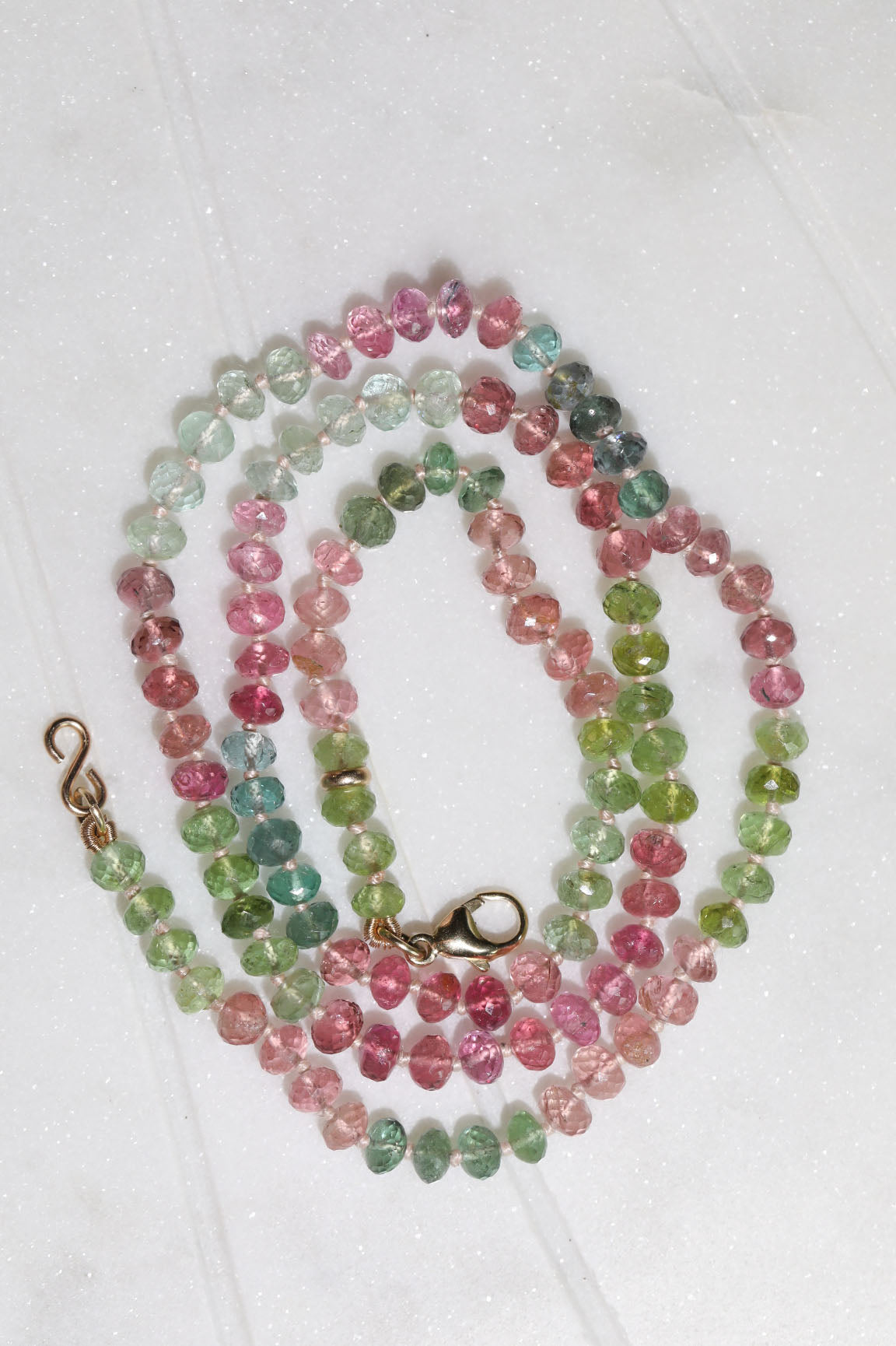 Metamorphosis Pastel Afghani Tourmaline Knotted Bead Necklace