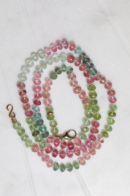 Metamorphosis Pastel Afghani Tourmaline Knotted Bead Necklace