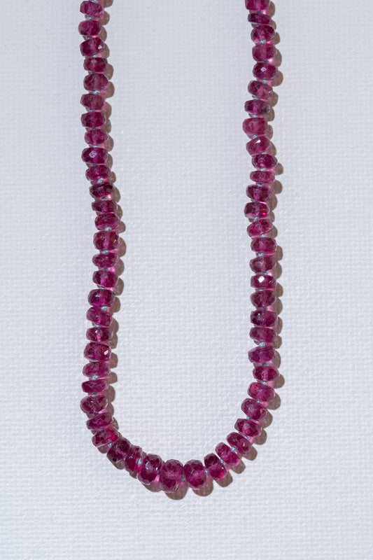 Rubellite Tourmaline Knotted Candy Necklace