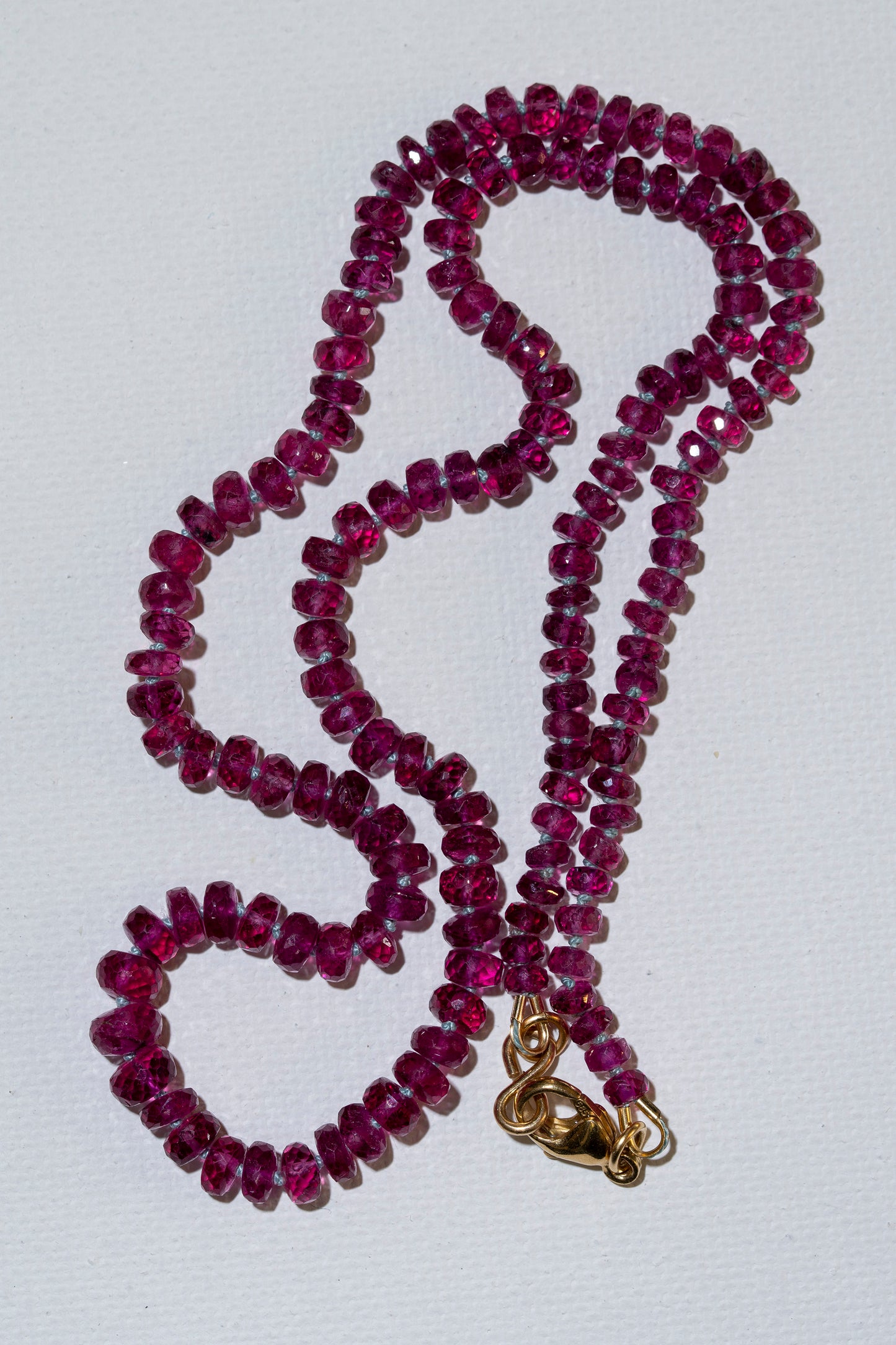 Rubellite Tourmaline Knotted Candy Necklace