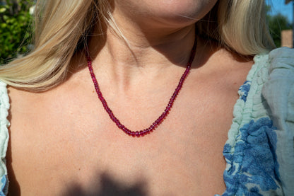 Rubellite Tourmaline Knotted Bead Necklace