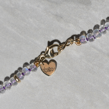 Rainbow Moonstone Knotted Bead Necklace 14k - Custom Order
