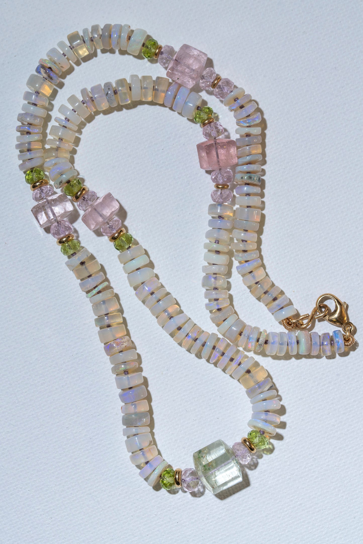 Australian Opals, Beryl and 14k Gold opal candy necklace brittany myra