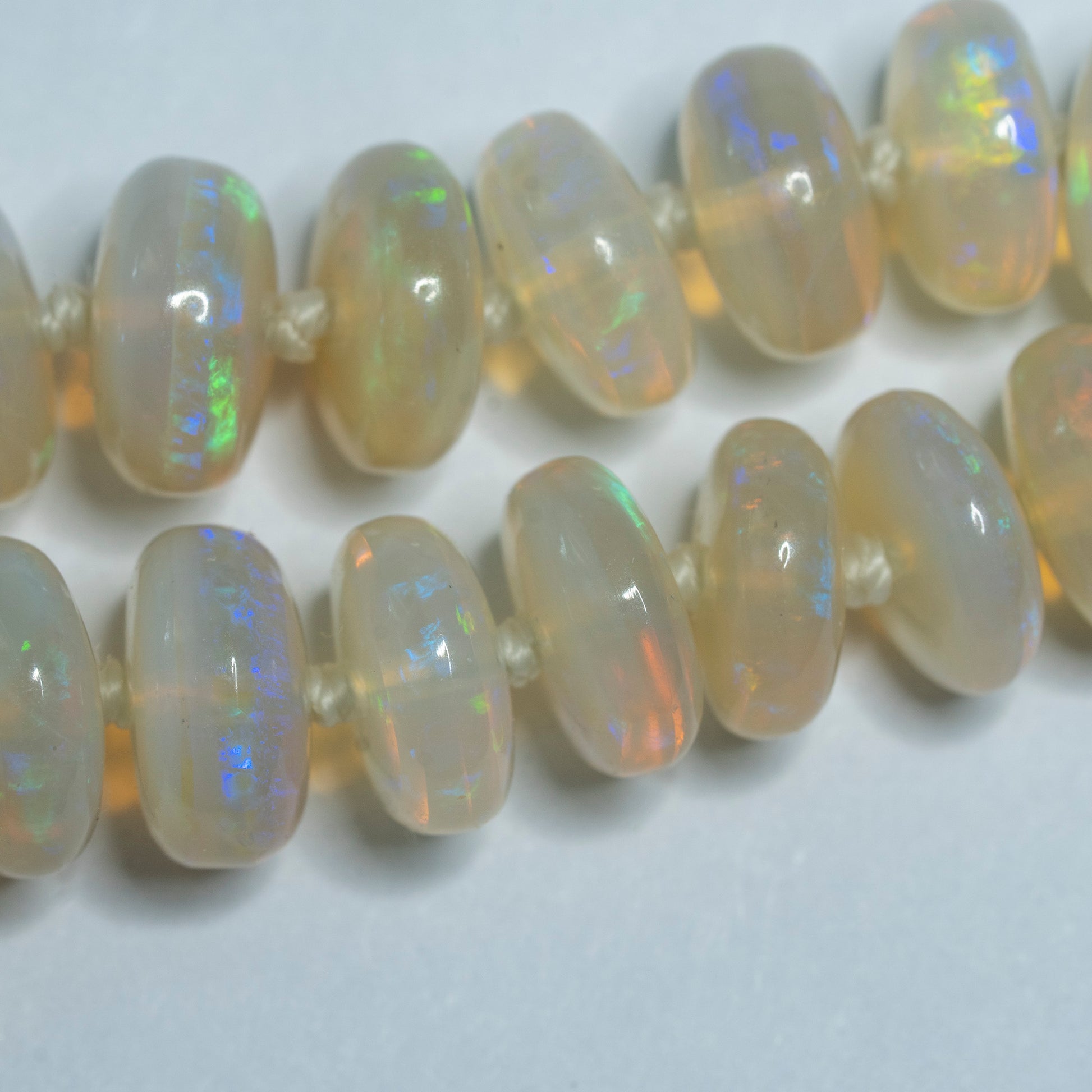 Neutral Rainbow Australian Opal Knotted Candy Necklace