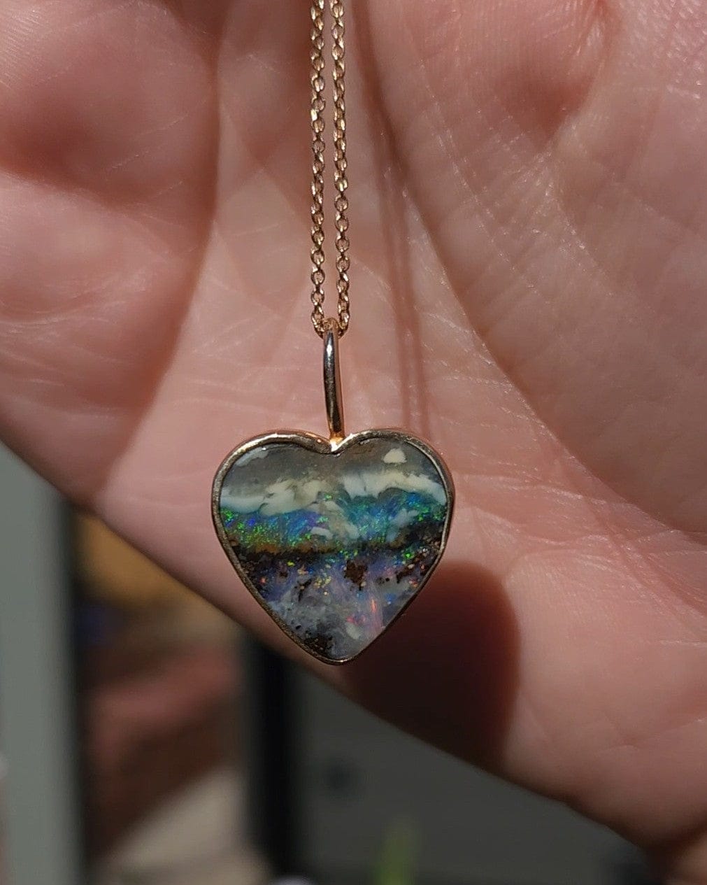 Australian Boulder Opal Heart large