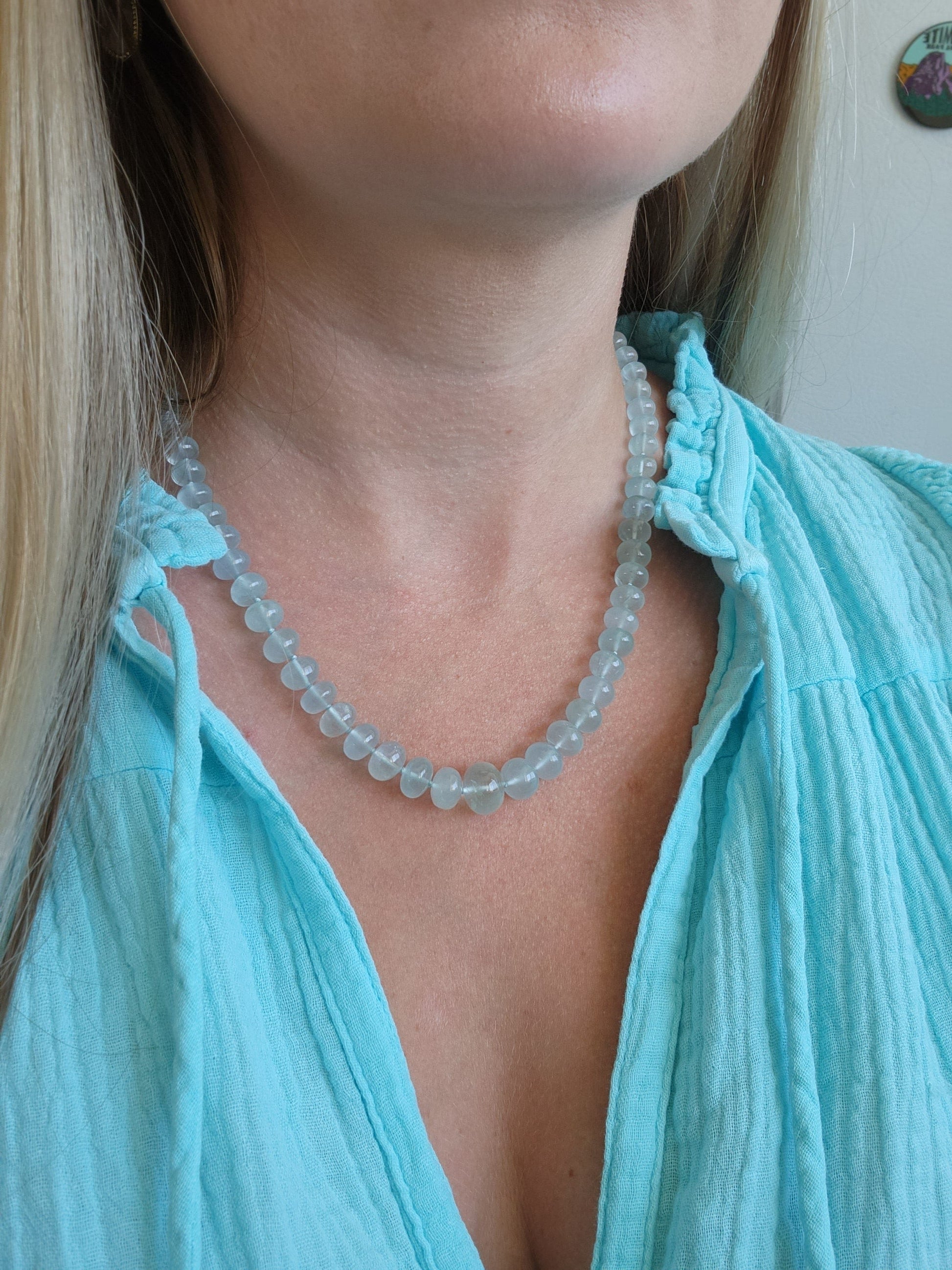 aquamarine beaded collar knotted candy necklace 14k gold designer jewelry for women brittany myra