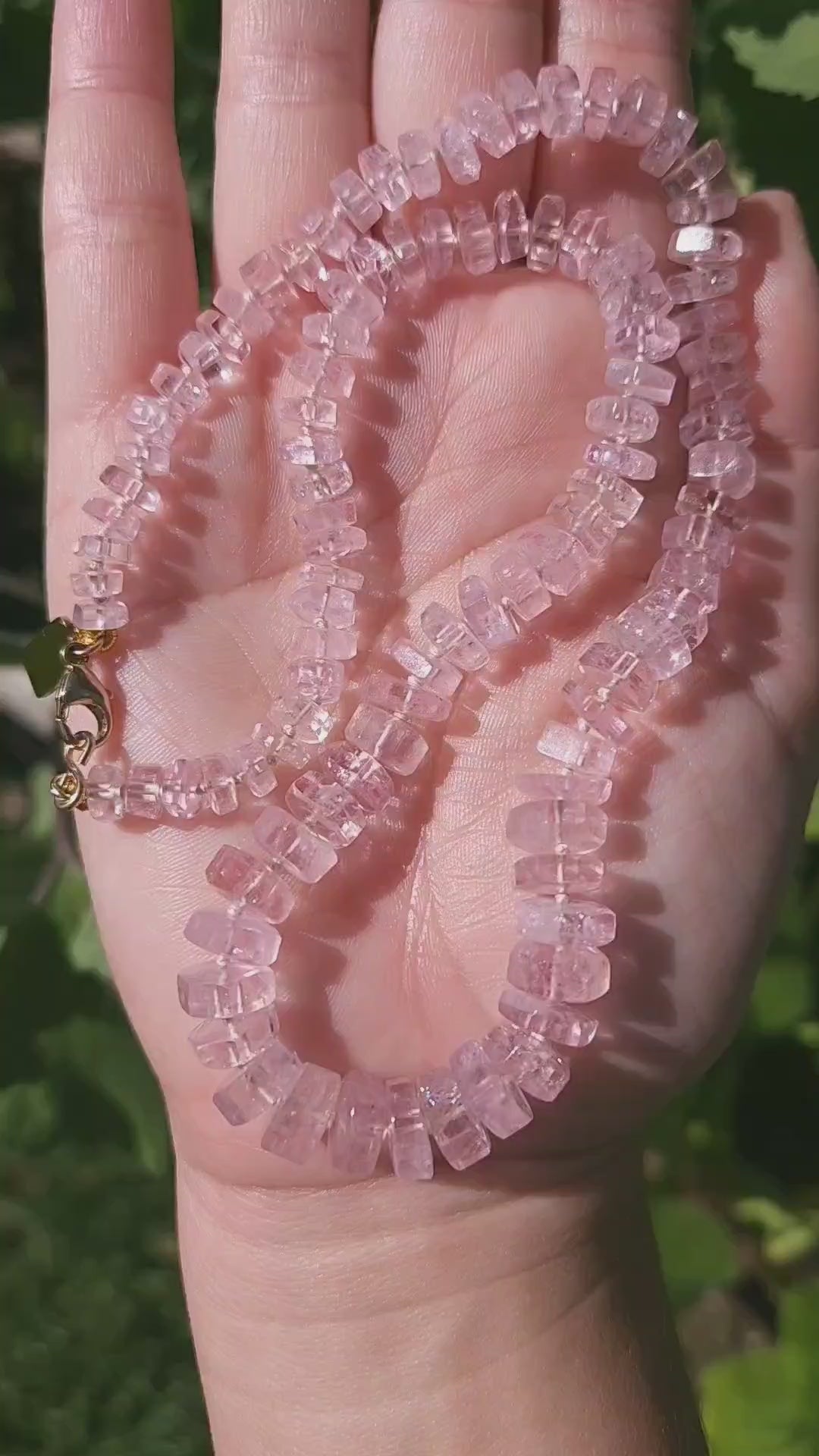 Morganite Beaded Candy Necklace
