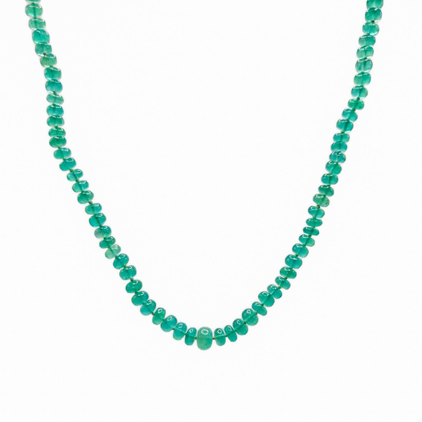emeralds beads zambian rondelle necklace 14k gold collar