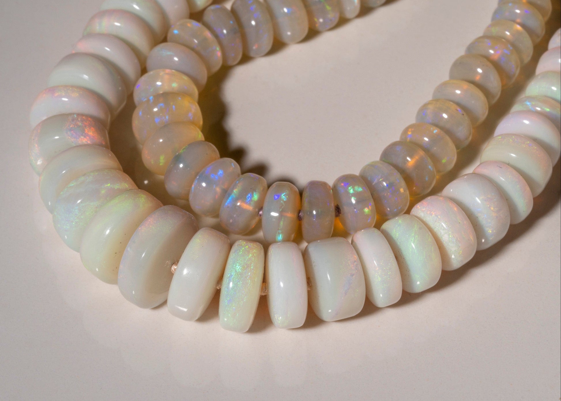 white Australian opal candy necklace gold jewelry brittany myra
