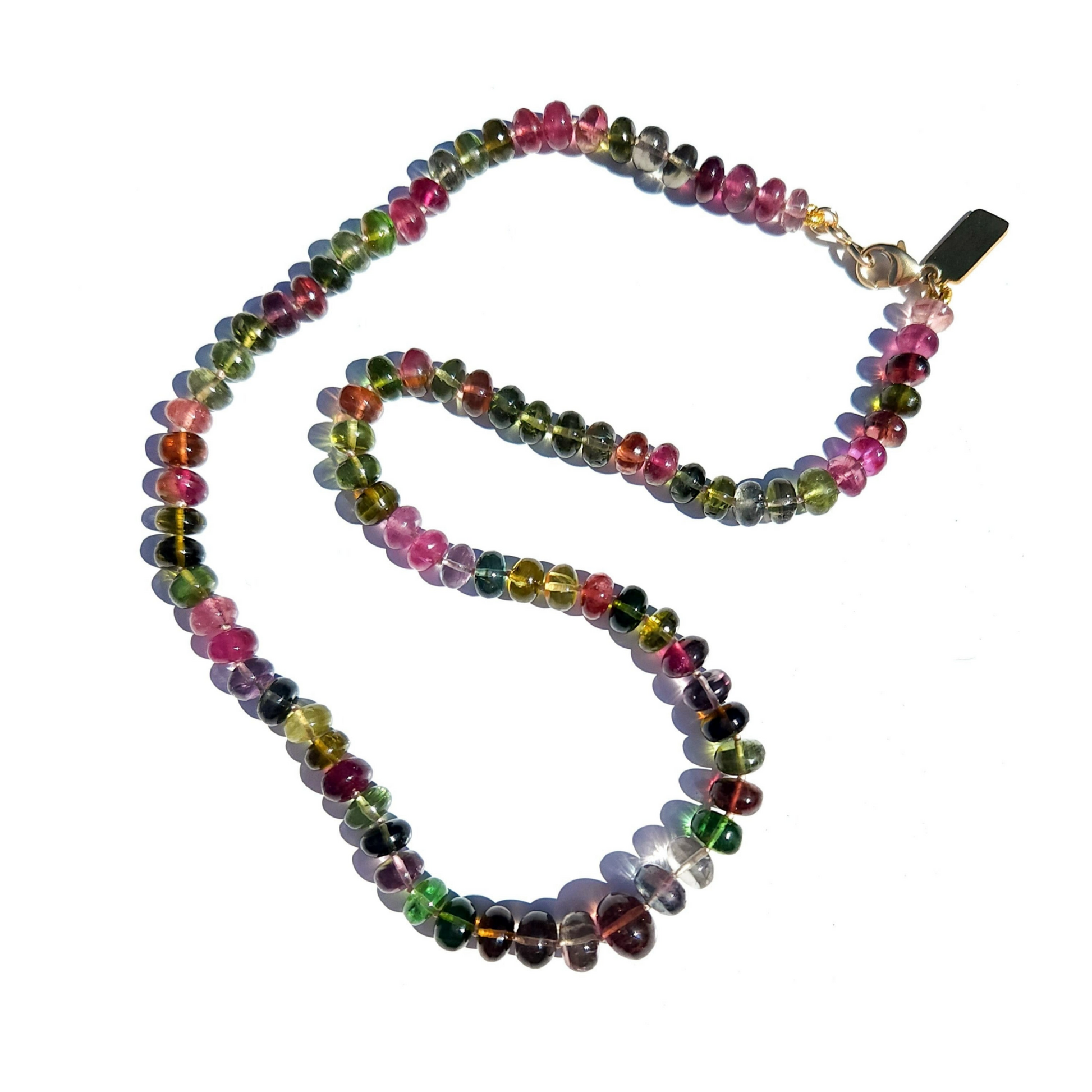 multi Tourmaline Beaded Candy Necklace