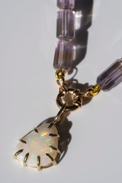 Australian Mintabie Opal 14k Gold Pendant